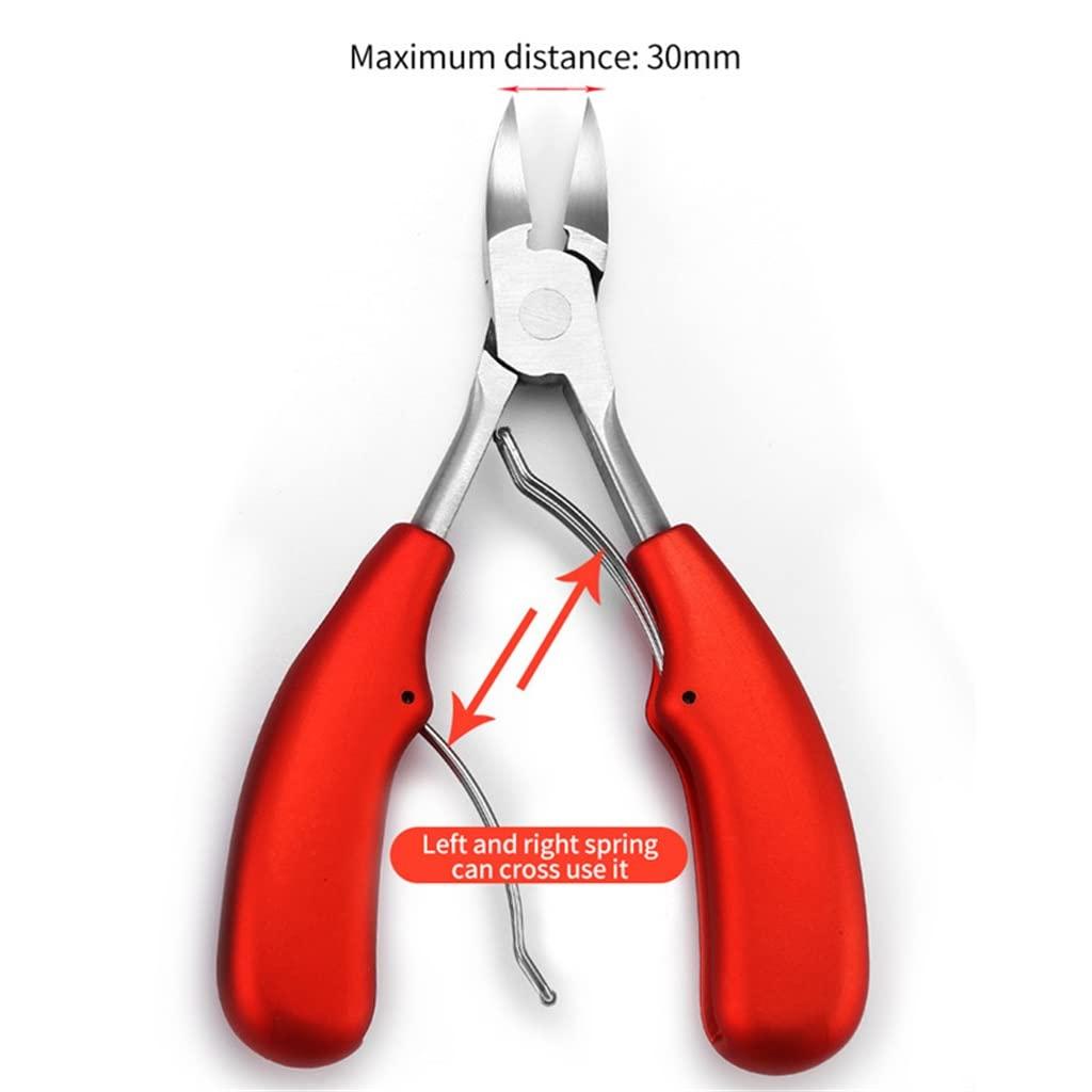 QZDH Toe Nail Clippers Nail Correction Thick Nails Ingrown Toenails Nippers Cutters Dead Skin Dirt Remover Pedicure Care Tool (White-Style,13cm)