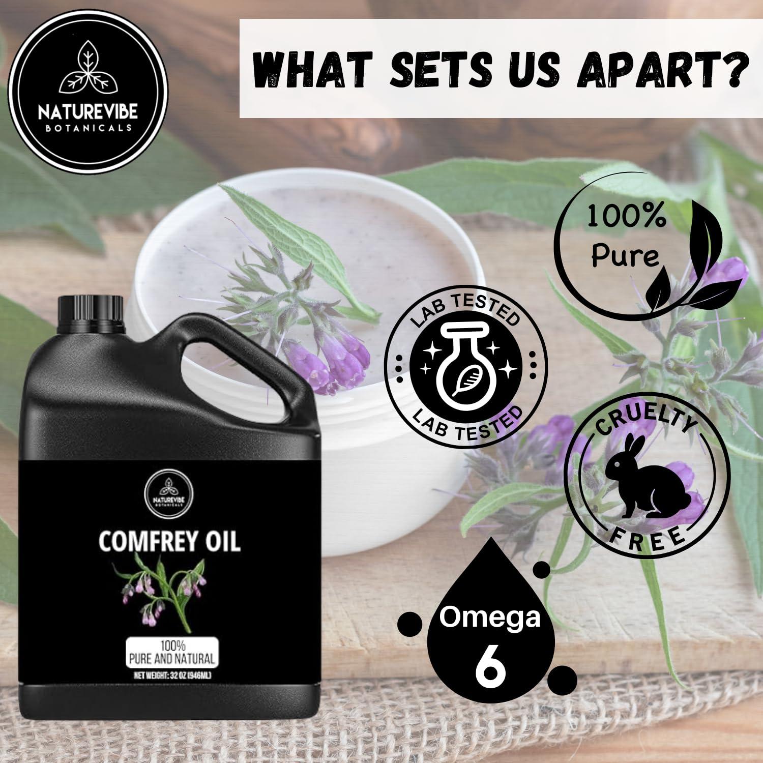 Naturevibe Botanicals Naturevibe Botanicals Comfrey Oil 32 Ounces | 100% Pure and Natural | Great for Skin Care and Hair Care