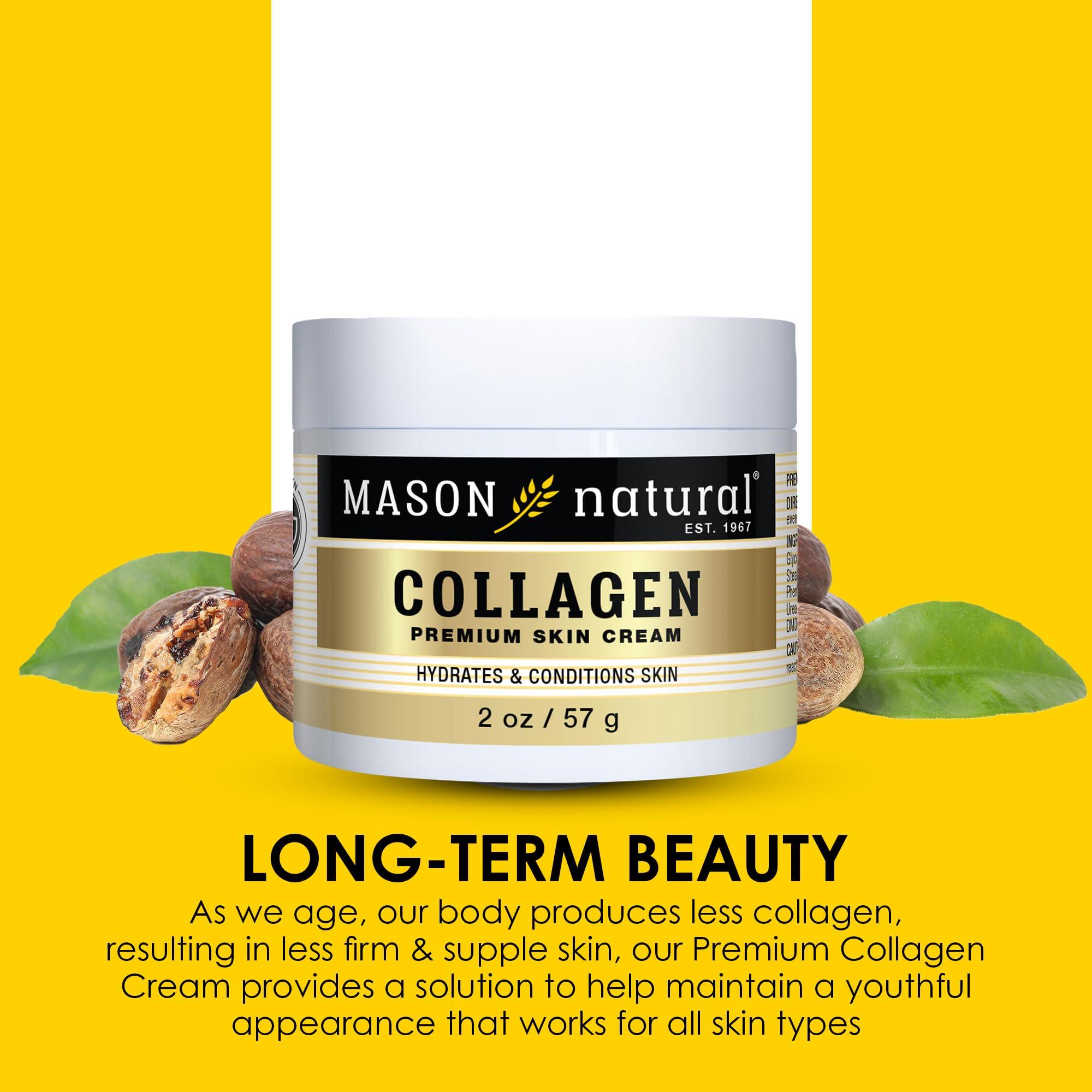 MASON NATURAL MASON NATURAL Collagen Premium Skin Cream - Anti Aging Face and Body Moisturizer, Intense Skin Hydration and Firmness, Pear Scent, Paraben Free, 2 OZ (3-Pack)