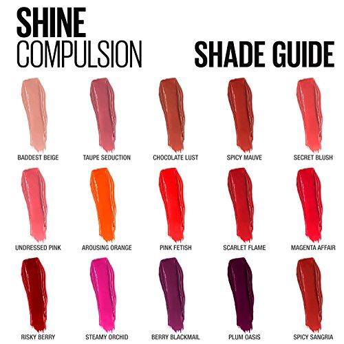 Maybelline New York Maybelline New York Color Sensational Shine Compulsion Lipstick Makeup, Spicy Sangria, 0.1 Ounce