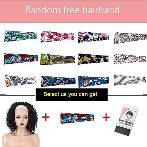 Fancy Hair Fancy Hair Afro Wig Afro Kinky Wigs Short Curly Half Wig Heat Resistant Fiber Synthetic Party Cosplay Half Wigs for Women Nature Black