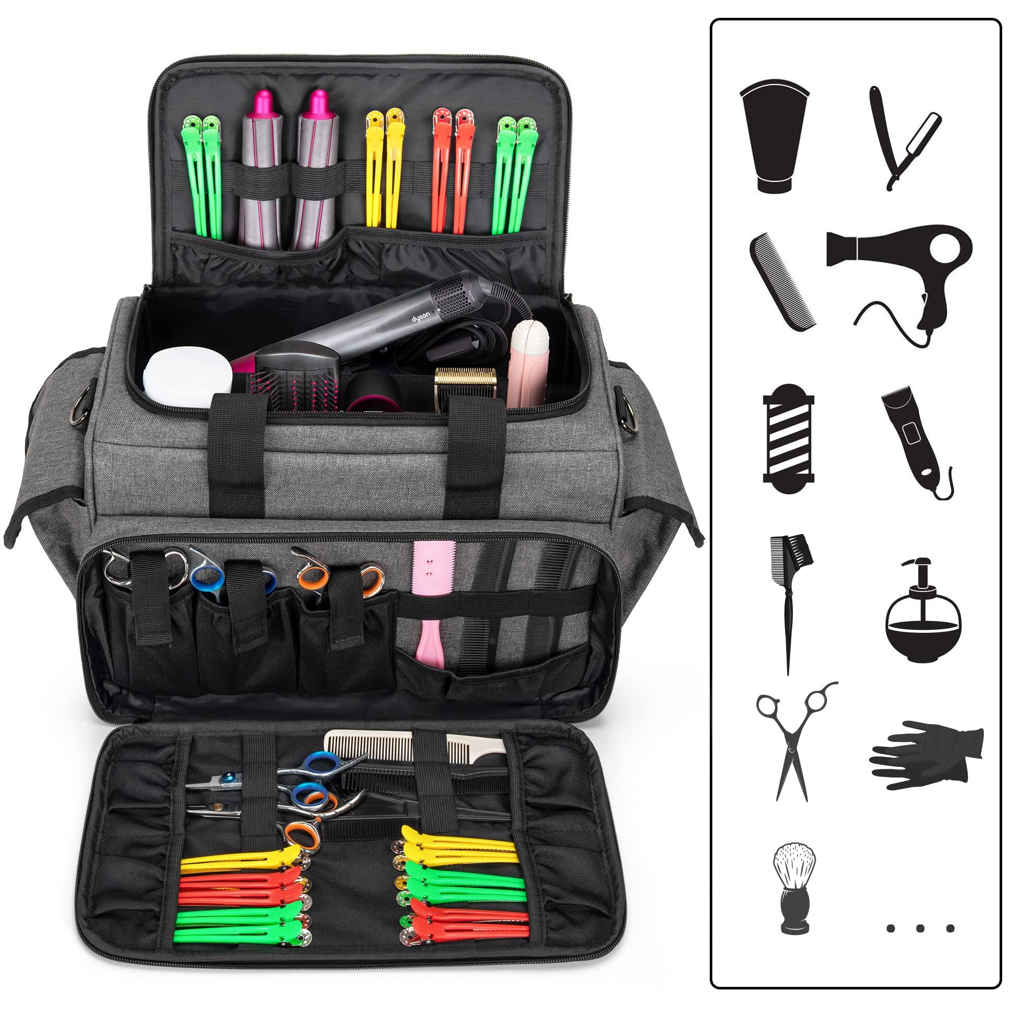 BAFASO BAFASO Barber Case with Adjustable Dividers, Tattoo Case Holds Tattoo Supplies, Travel Barber Case Holds Various Hair Cutting Tools (Bag Only), Gray