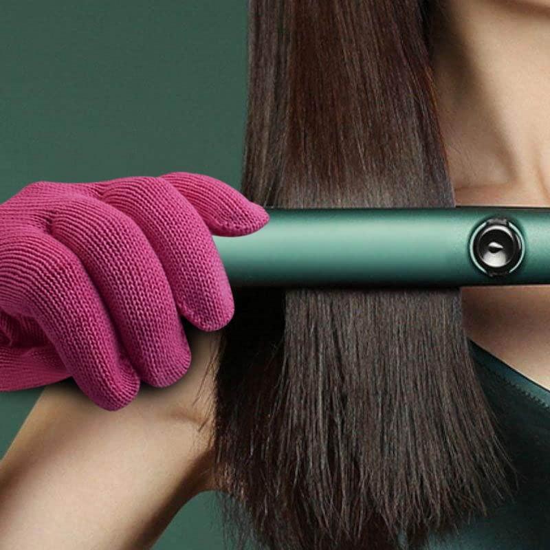 FOHOLA FOHOLA 1 Pc Professional Heat Resistant Gloves for Hair Styling, Heat Proof Gloves, Heat Protection Gloves for Curling Wand (Pink) (1, M)