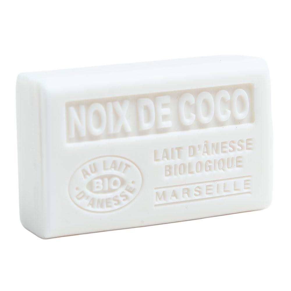 Label Provence Nature Label Provence Savon de Marseille - French Soap Made With Fresh Organic Donkey Milk - Coconut Fragrance - 60 Gram Bars - Set of 3