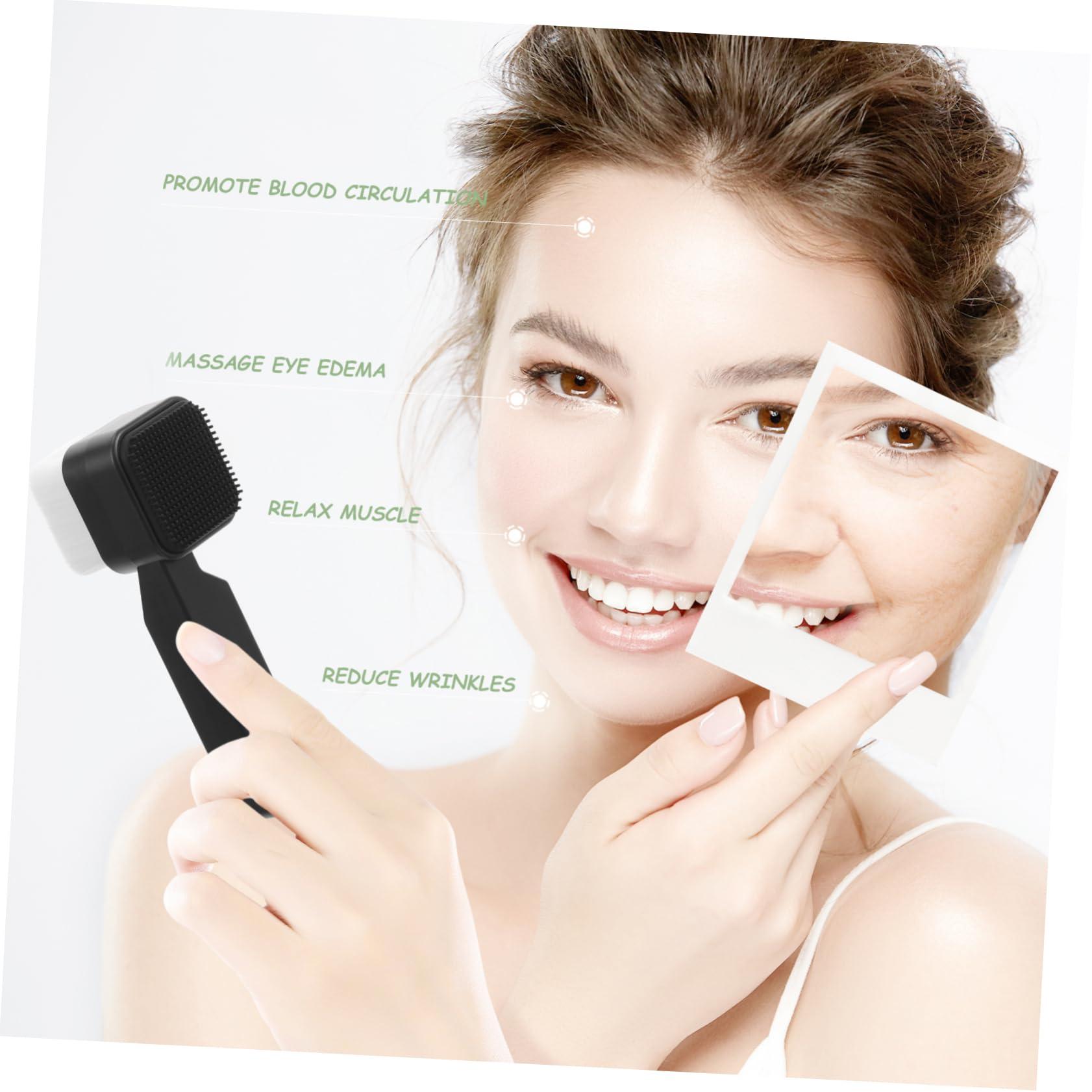 HAPINARY HAPINARY Handheld Facial Wash Brush Double Sided Silicone Scrubber for Men's Facial Care