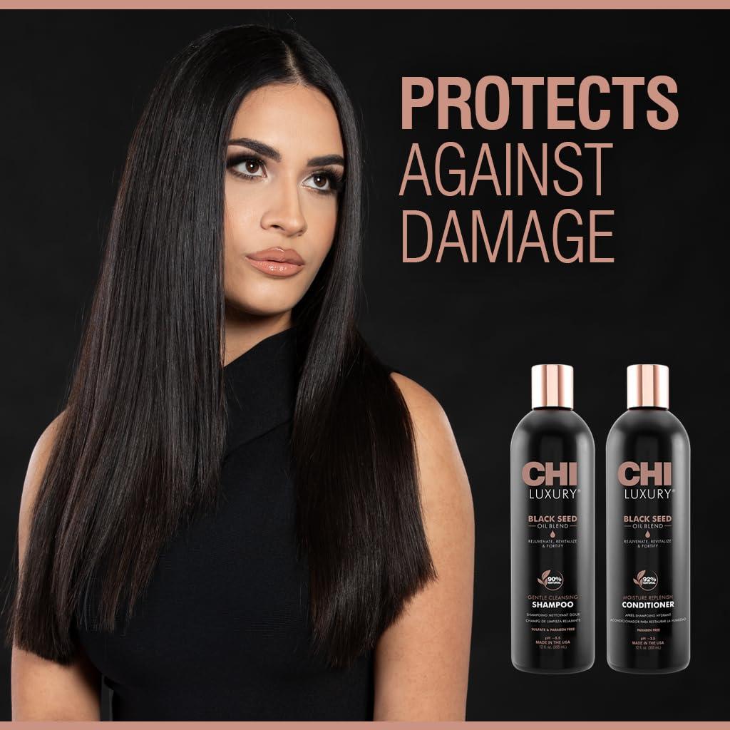 CHI CHI Brand Luxury Black Seed Oil Blend Gentle Cleansing Shampoo & Moisture Replenish Conditioner 12 Fl Oz Each (pack Of 2)