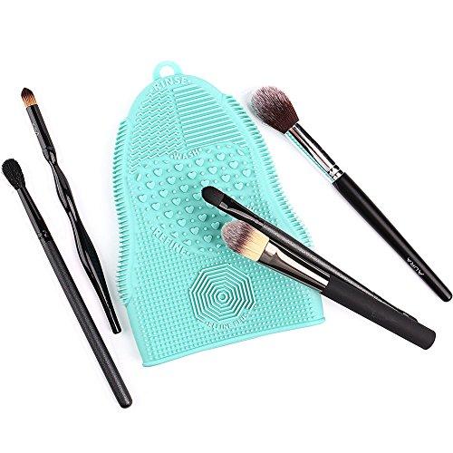ScivoKaval ScivoKaval Makeup Brush Cleaner Glove Mat Mitt Silicone Cosmetic Cleaning Scrubber Tool Face Brushes and Eye Brush Washing Pad Mint Green