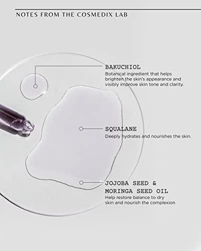 COSMEDIX COSMEDIX Bakuchiol Complete Plant-Based Retinol Alternative Serum, Improves Appearance of Fine Lines and Wrinkles, Lightweight and Conditioning, Botanical Retinol Alternative, Cruelty Free