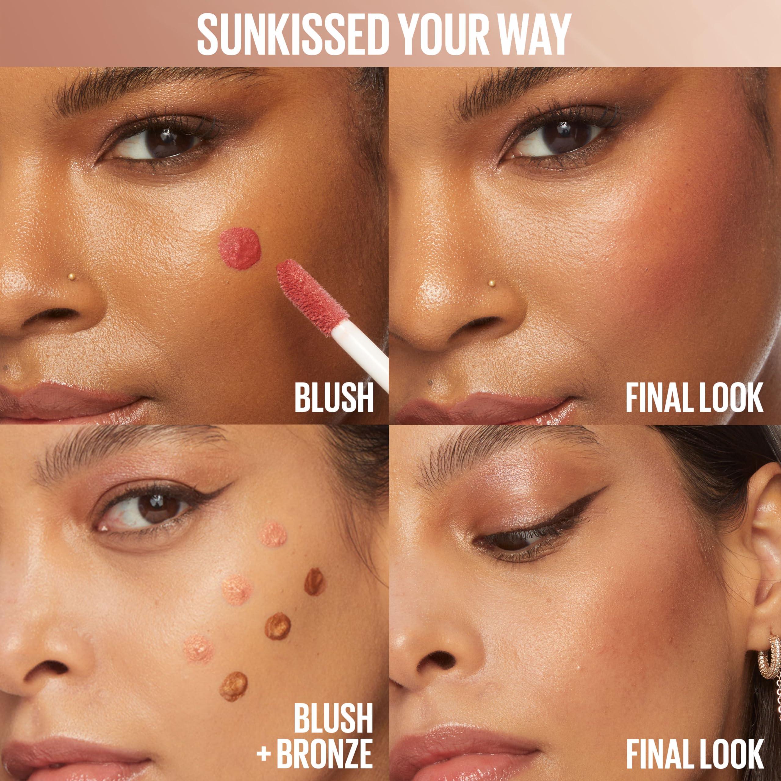 MAYBELLINE Maybelline Sunkisser Multi-Use Liquid Blush and Bronzer, Blendable, Longwear, Glowy Make Up, Sun Tempt, 1 Count