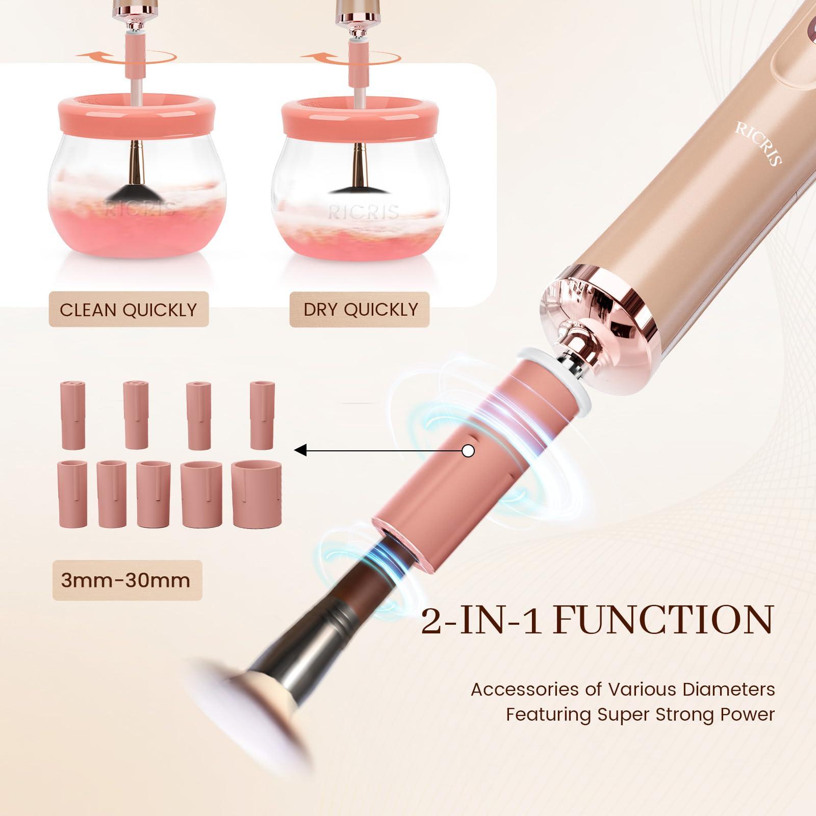 RICRIS RICRIS Electric Makeup Brush Cleaner Machine - Ultra Fast USB Make Up Brush Washer and Dryer - Automatic Cosmetic Brush Cleanser Tool Clean and Dry in Seconds for Beauty Women, Girls