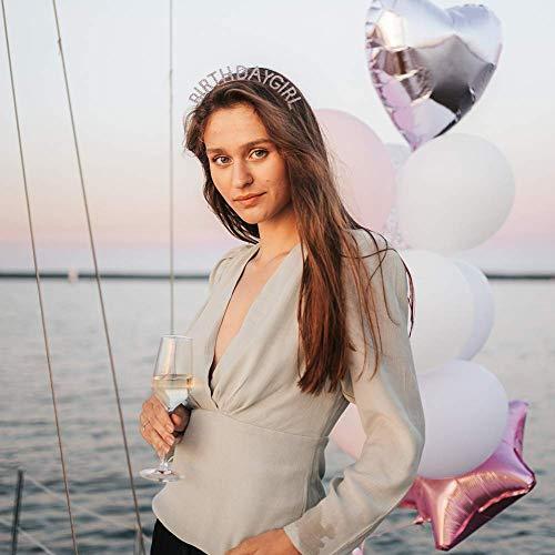 AOPRIE AOPRIE Birthday Girl Headband Birthday Tiara for Women Girls Happy Birthday Princess Crown Rhinestone Happy Birthday Accessories, Rose Gold