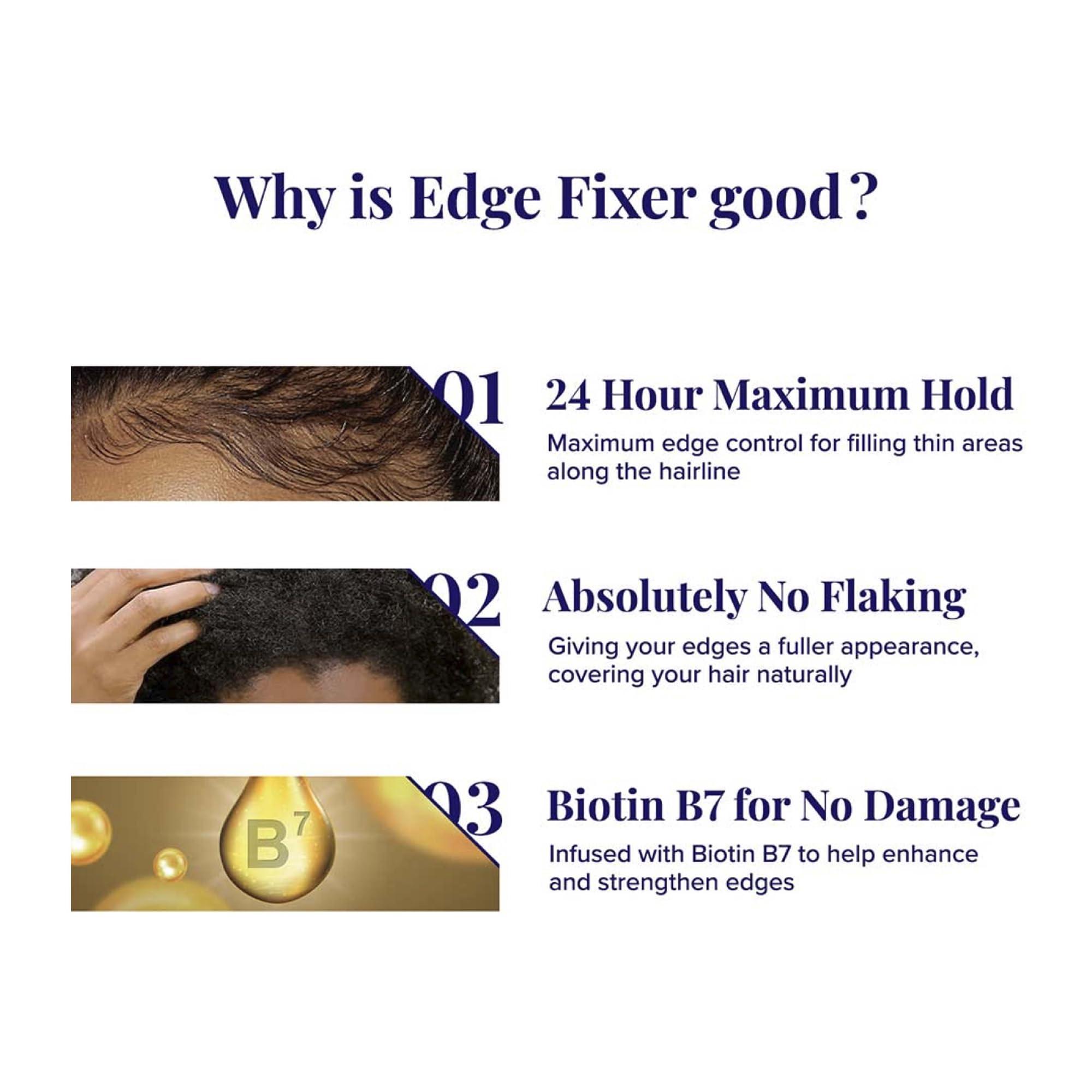 Red by Kiss Red by Kiss Edge Fixer 24 Hour Maximum Hold Edge Wax No Flaking Biotin B7 Infused Hair Gel 1.01 fl.oz (Unscented)