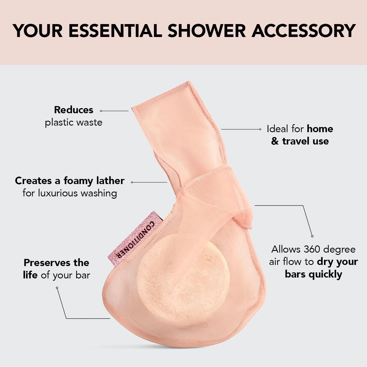 Kitsch Kitsch Bar Soap Saver Bag  Recycled Mesh Beauty Bar Pouch for Body Wash, Conditioner & Shampoo Bars, Holder to Preserve Soap, Eco-Friendly, Patented Bag  Terracotta