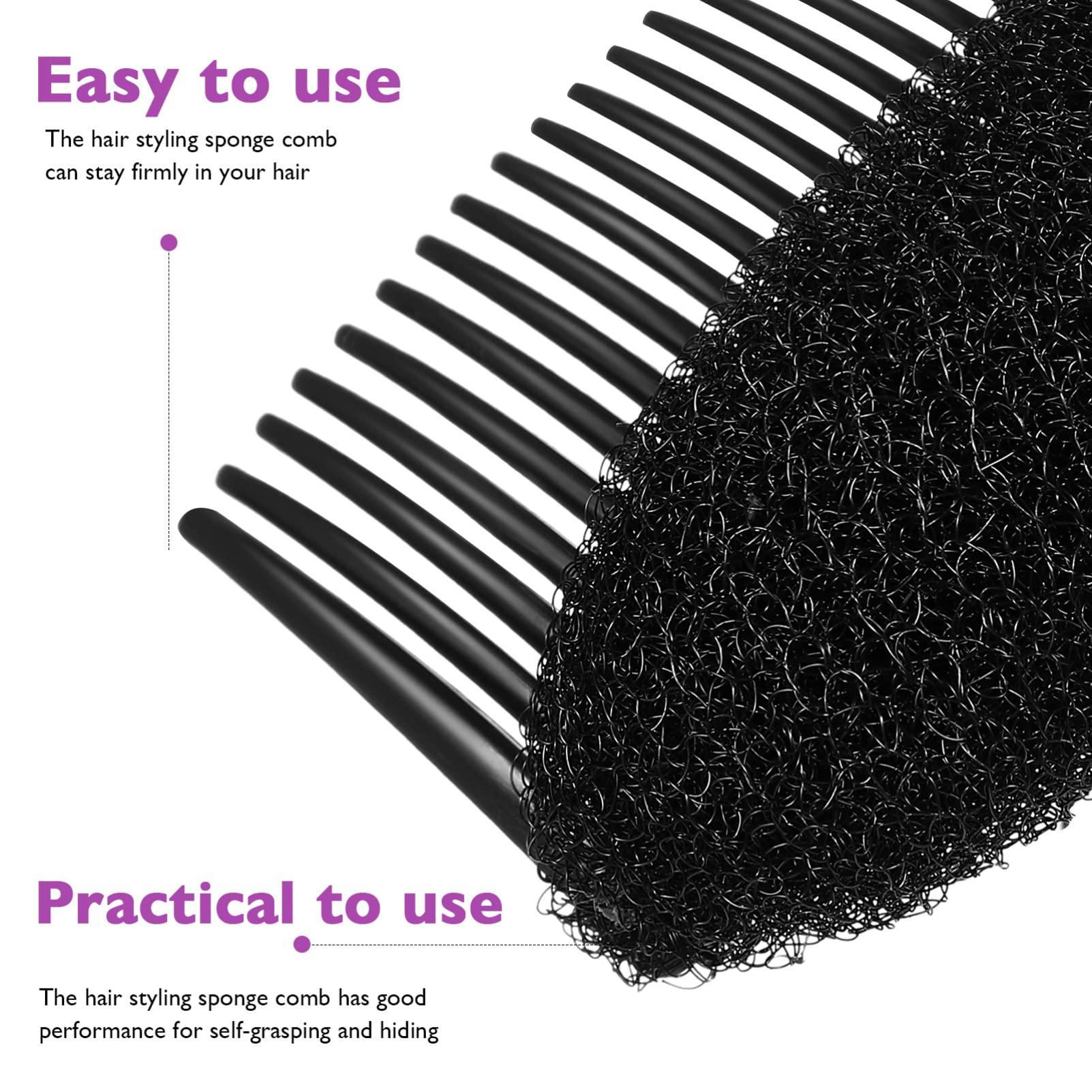 minkissy minkissy Bangs Hair Clip 6pcs Bump It Up Volume Hair Bases Sponge Hair Comb Clip Insert Braid Tool Girl Hair Piece Hairstyling Tools for Travel Party Daily Use Black White Hair Sponge