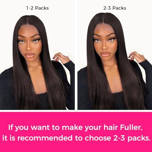 Lashey Lashey Seamless Clip in Hair Extensions Human Hair 130g 9pcs #2 Dark Brown Straight 14 Inch Clip in Hair Extensions for Women Hair Extensions with PU Soft Invisi Edge