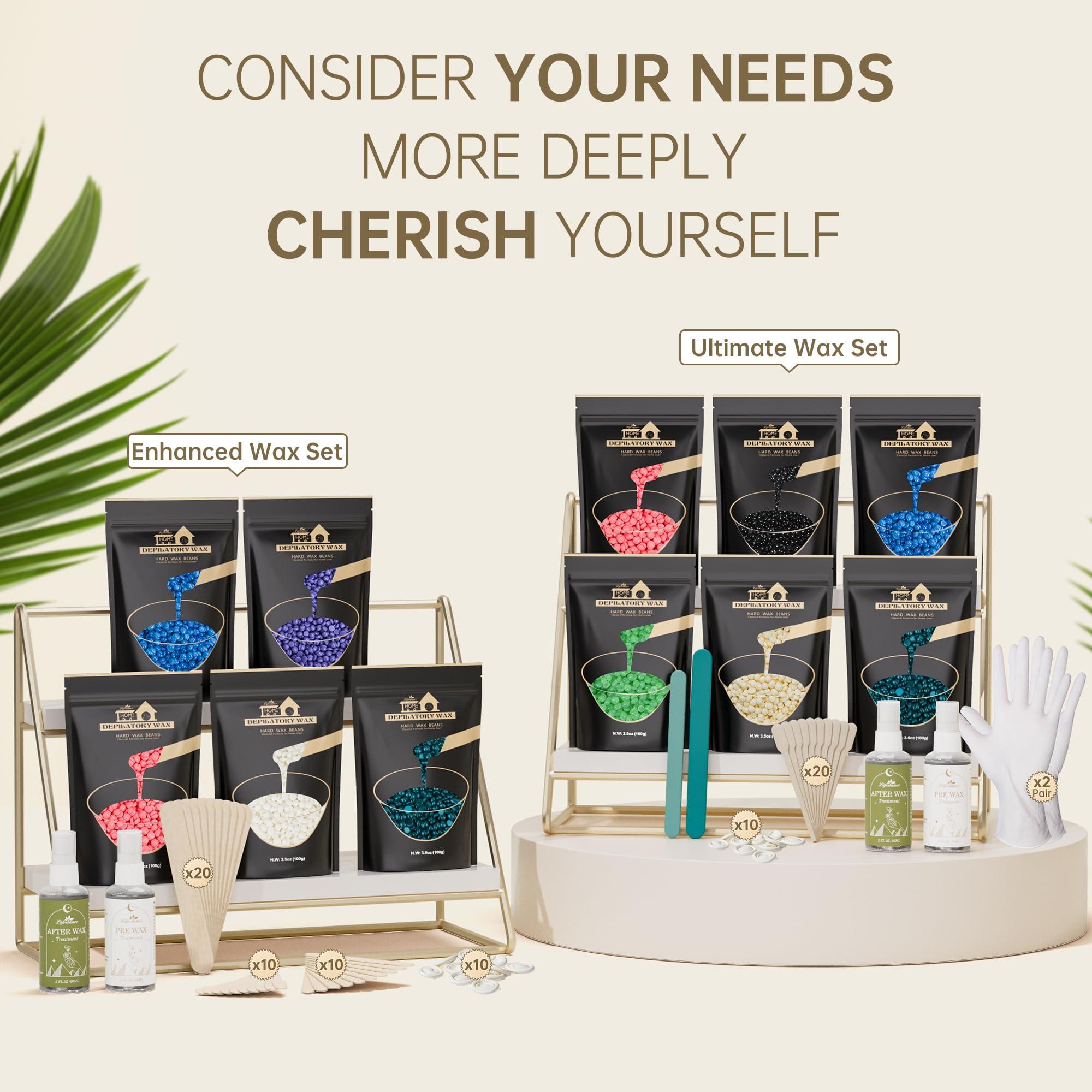 Lifestance Lifestance Removable Silicone Wax Pot Liner Kit + Bikini & Underarm & Face & Body Wax Beads