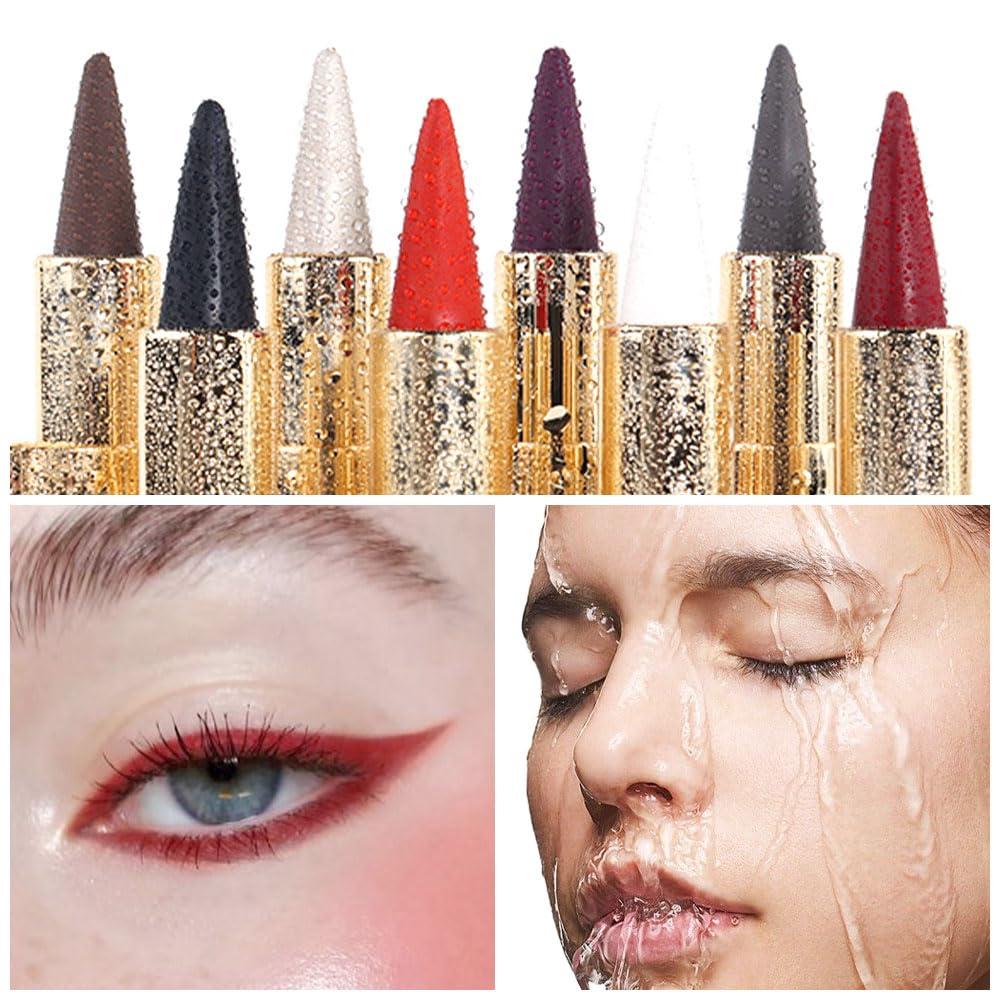 evpct evpct 1Pcs Dark Red Gel Eyeliner Pencil Eye Black Face Paint Stick Makeup Set Waterproof Matte Cream Crayon Eyeliner Pencil Set Cat Eye Liners Eyeshadow Guide delineador de ojos contra el agua