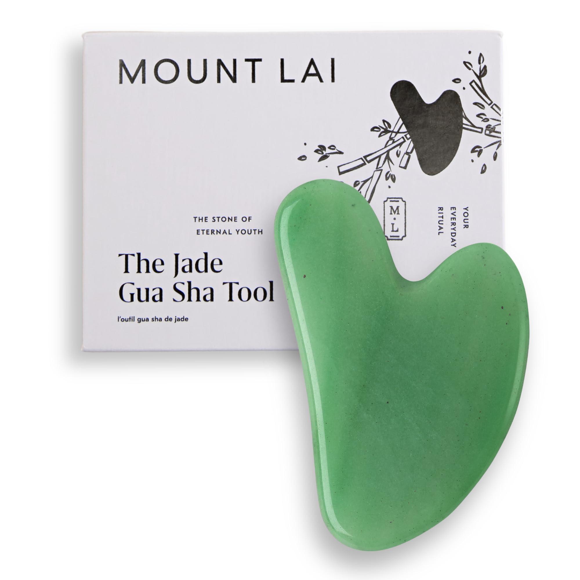 Mount Lai Mount Lai Jade Gua Sha Facial Tools, Face Sculpting Skin Care Guasha Tool for Face and Body, Self Care Facial Massager to Relieve Muscle Tension and Reduce Puffiness