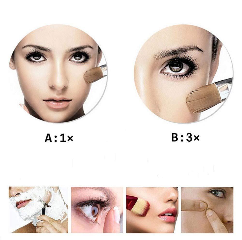 AMHIL AMHIL Wall Mount Led Lighted Makeup Mirror 3X Magnifying Cosmetic Mirror Touch Screen 360 Swivel Extendable Two Sided Vanity Mirror for Bathroom 8 inch UK Plug