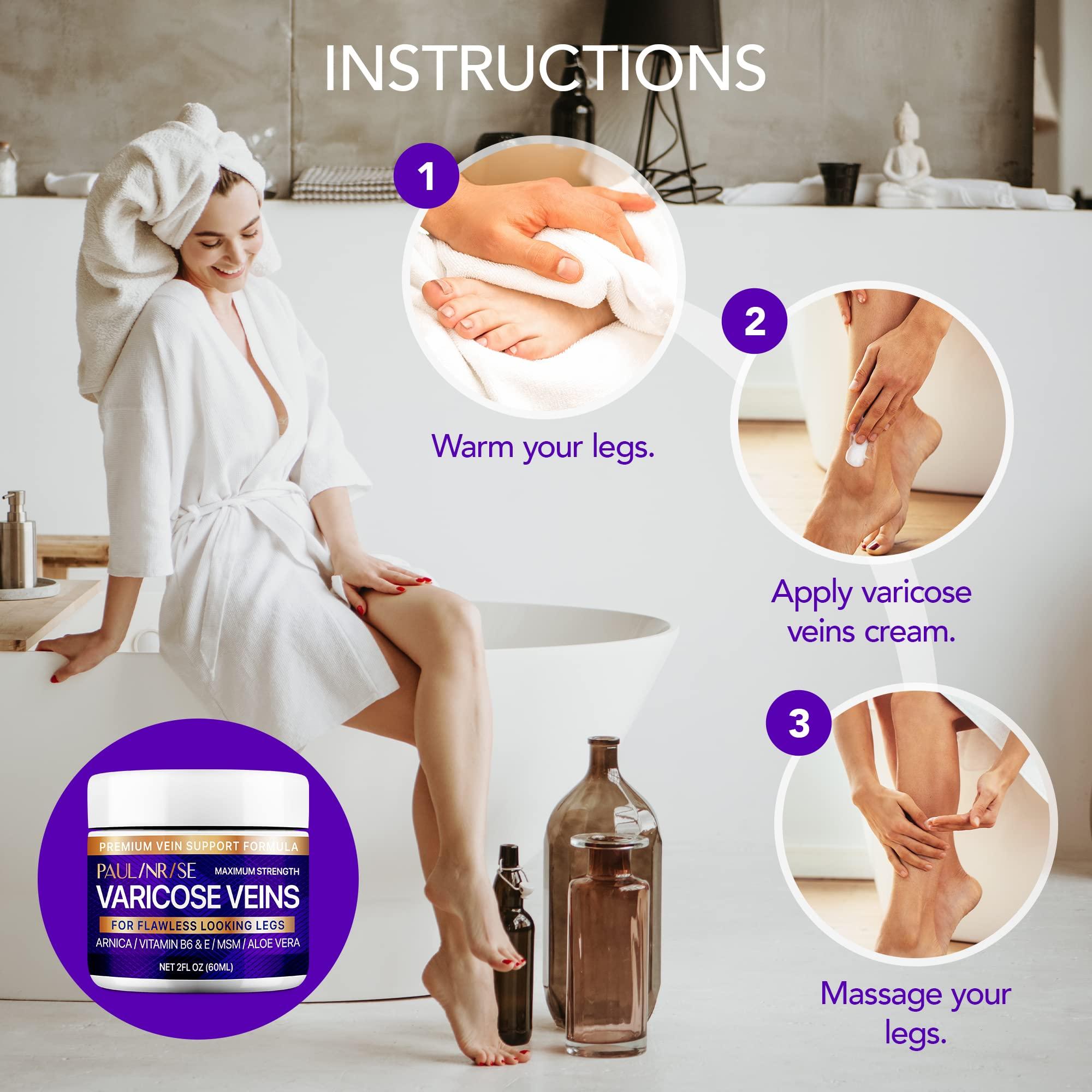 PAULINRISE PAULINRISE Varicose Vein Cream for Legs - Improves Blood Circulation, Reduces Spider Veins and Heaviness, 2 Oz