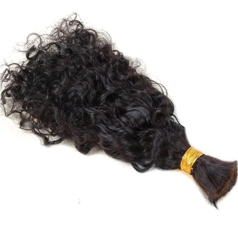 UMRHair 18inch Loose Wave Human Hair Bulk for Braiding Wet and Wavy Extensions Natural Black 2Bundles Human Bulk Braiding Hair for Micro Braids No Weft Weaving100g/Bundle