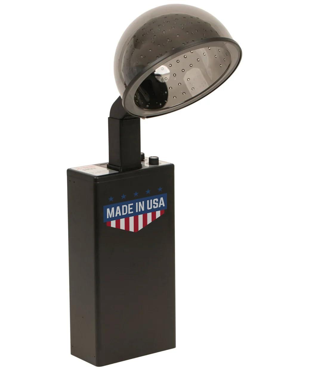 Buy-Rite Salon & Spa Equipment Buy-Rite Chelsea Professional Hair Dryer Chair Combo, Commercial Salon Dryer with 980 Watt Hood, Extra Wide Tufted Chair, Brass Nailhead Trim, NIN-9902DC&HL-1500-GRY (Gray)