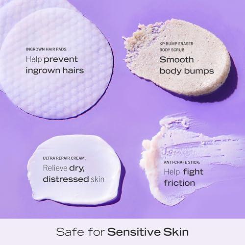 First Aid Beauty First Aid Beauty - Smooth Skin Season: KP Bump Eraser Body Scrub, 4oz, Ultra Repair Cream, 6oz, Anti-Chafe Stick, 0.35oz, Ingrown Hair Pads, 60 Pads, Deep Hydration & Exfoliating Body Essentials, 4ct