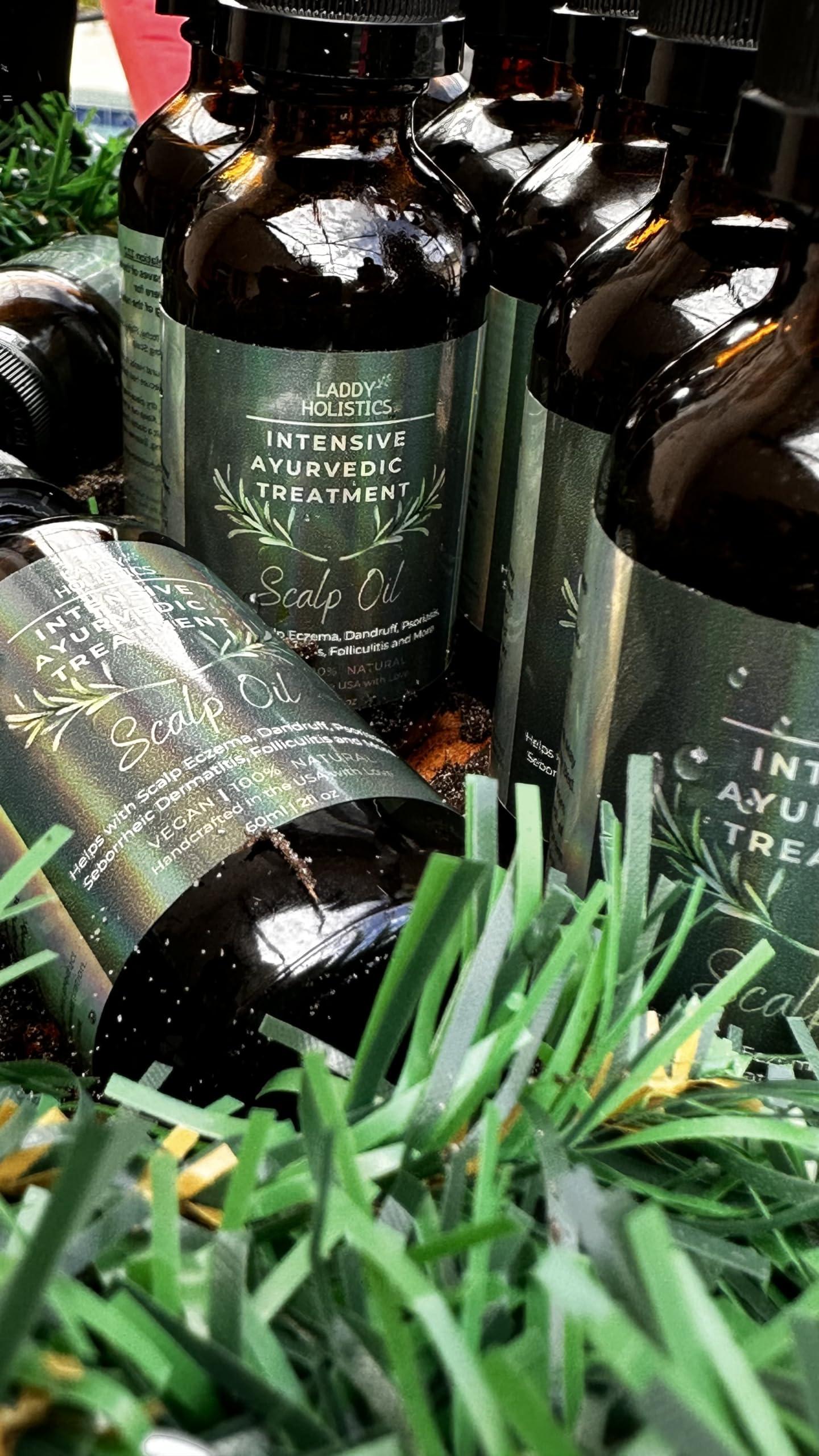 Generic Generic Ayurvedic Scalp Oil for Dandruff, Eczema, Hair Growth, 30+ Herbs, Roots, Oils, Green