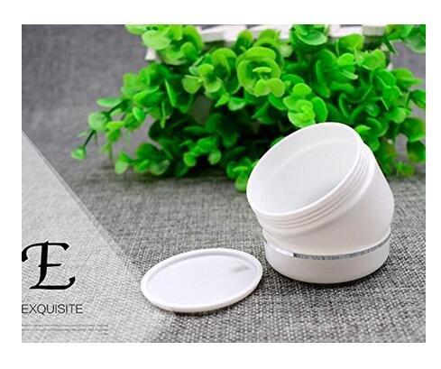 ericotry 8 Oz (250ml) White Plastic Cosmetic Jars with Inner Liners and Dome Lids Refillable Make-up Cosmetic Containers Pot Case for Scrubs Oils Salves Creams Lip Balm Lotions Nail Accessories Pack of 6