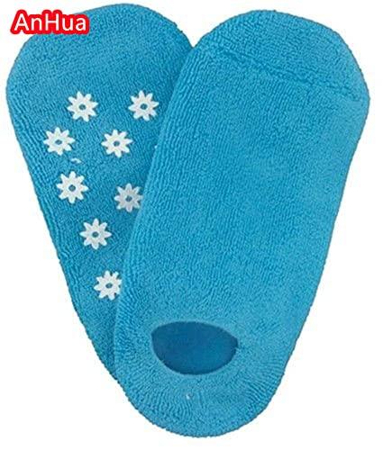 AnHua AnHua 1 Pair Feet Spa Moisturizing Gel Socks Exfoliating Dry Cracked Soft Skin Sock Pedicure Foot Care Tool Beauty Foot Care (Blue)