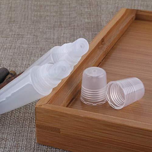 SYBL 10Pcs Empty Clear Plastic Tubes - Mini Empty Refillable Soft Squeezable Cosmetic Containers Tubes Jars For Storing DIY Lip Balm Lip Gloss Sample With Inner Plug size 10ML