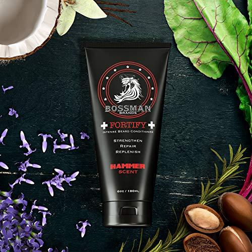 Bossman Bossman Complete Beard Kit - Men's Beard Oil Jelly, Fortify Shower Conditioner, Balm, Mustache Wax and Comb - Beard Softener, Growth, Care and Grooming Products Kit (Hammer)