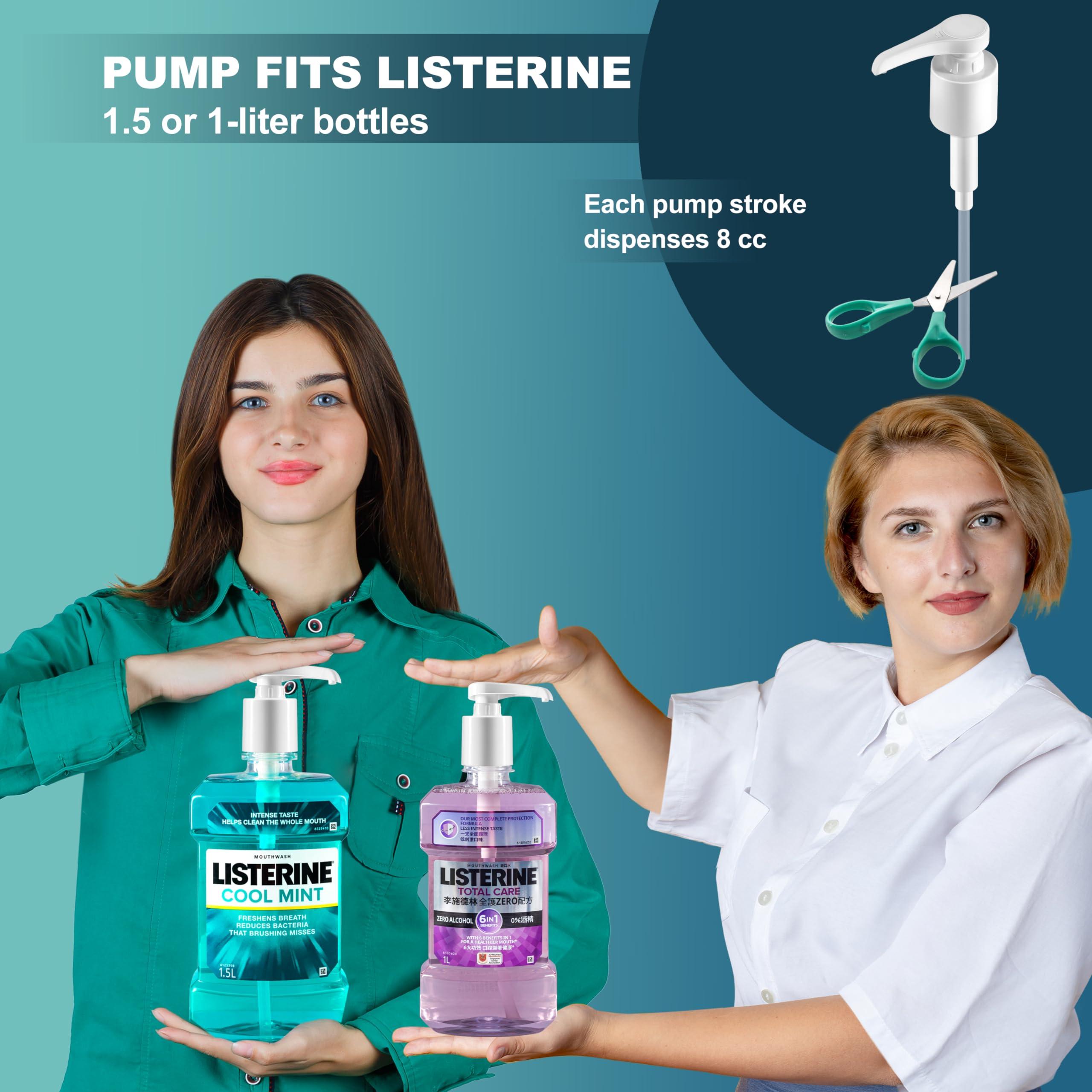 shopperals Pump Dispenser, Made to Fit Listerine 1.5 or 1 Liter Bottles [Package Includes 1 Pump]