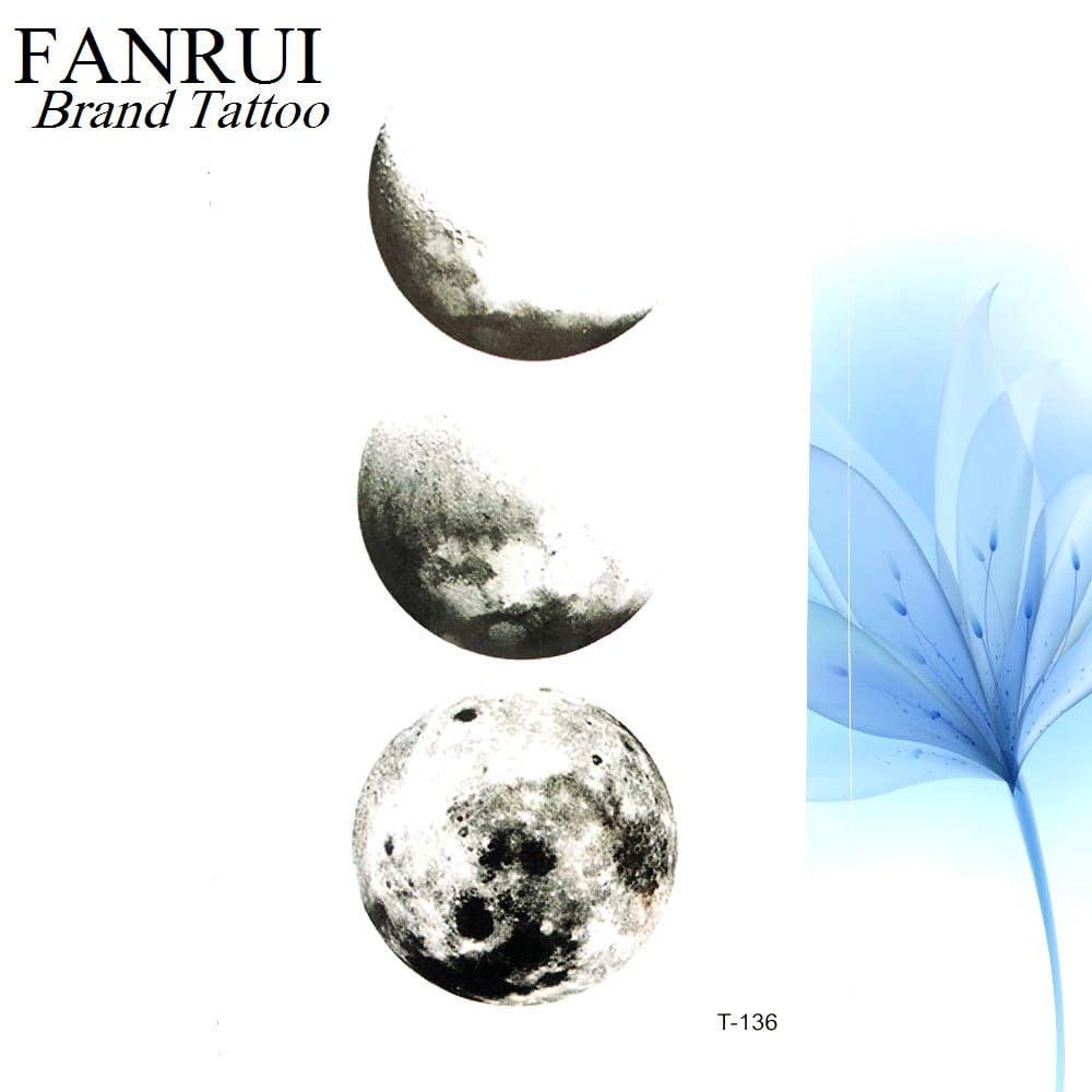 TTHUONG THATHU 3D Round Moon Universe Star Temporary Tattoo Stickers Earth Women Party Face Waterproof Tattoo Stickers Body Artm Art Tatoos Men