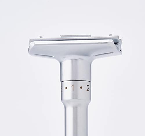 SHAVE FACTORY SHAVE FACTORY Adjustable Safety Razor, Matte and Base Stand