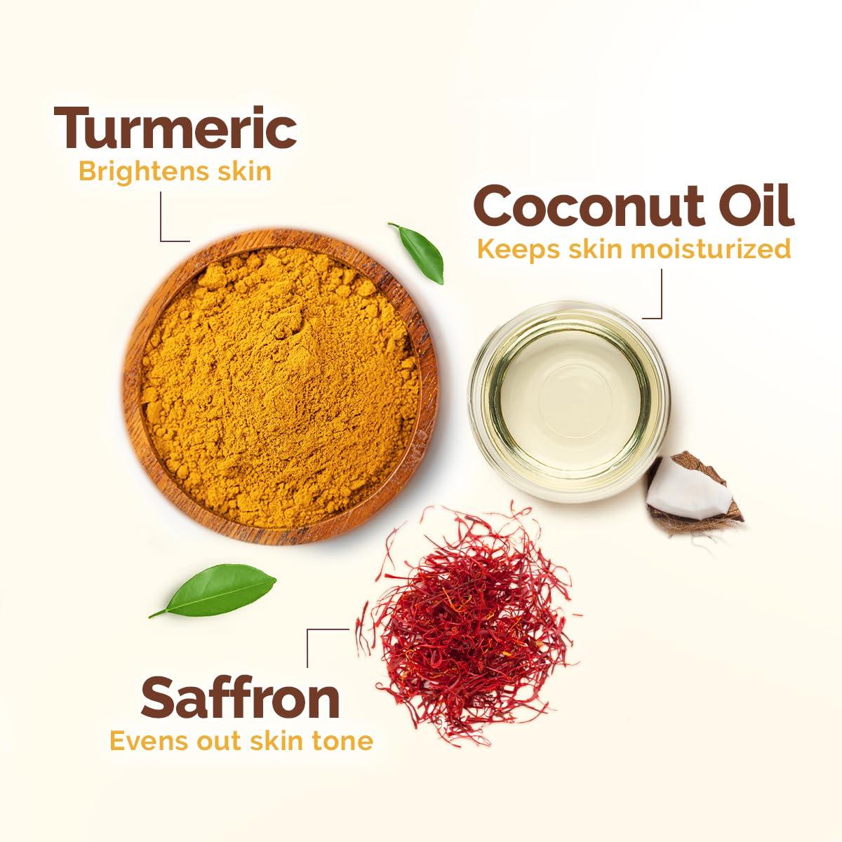 MAMAEARTH MAMAEARTH Ubtan De Tan Face Wash | Helps Reduce Tanning & Sun Damage | Gently Cleanses Dirt & Excess Oil | Enriched with Turmeric & Saffron | 1.69 Fl Oz (50ml)