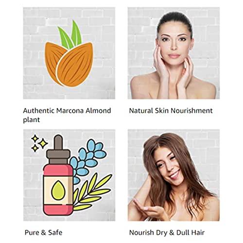 Organic Netra Organic Netra Sweet Almond Oil for Hair and Skin | Pure and Safe | Nourishes Dry and Dull Hair | Enrich with Vitamins and Minerals | Paraben Free | For All Skin Types - 6.76 Oz