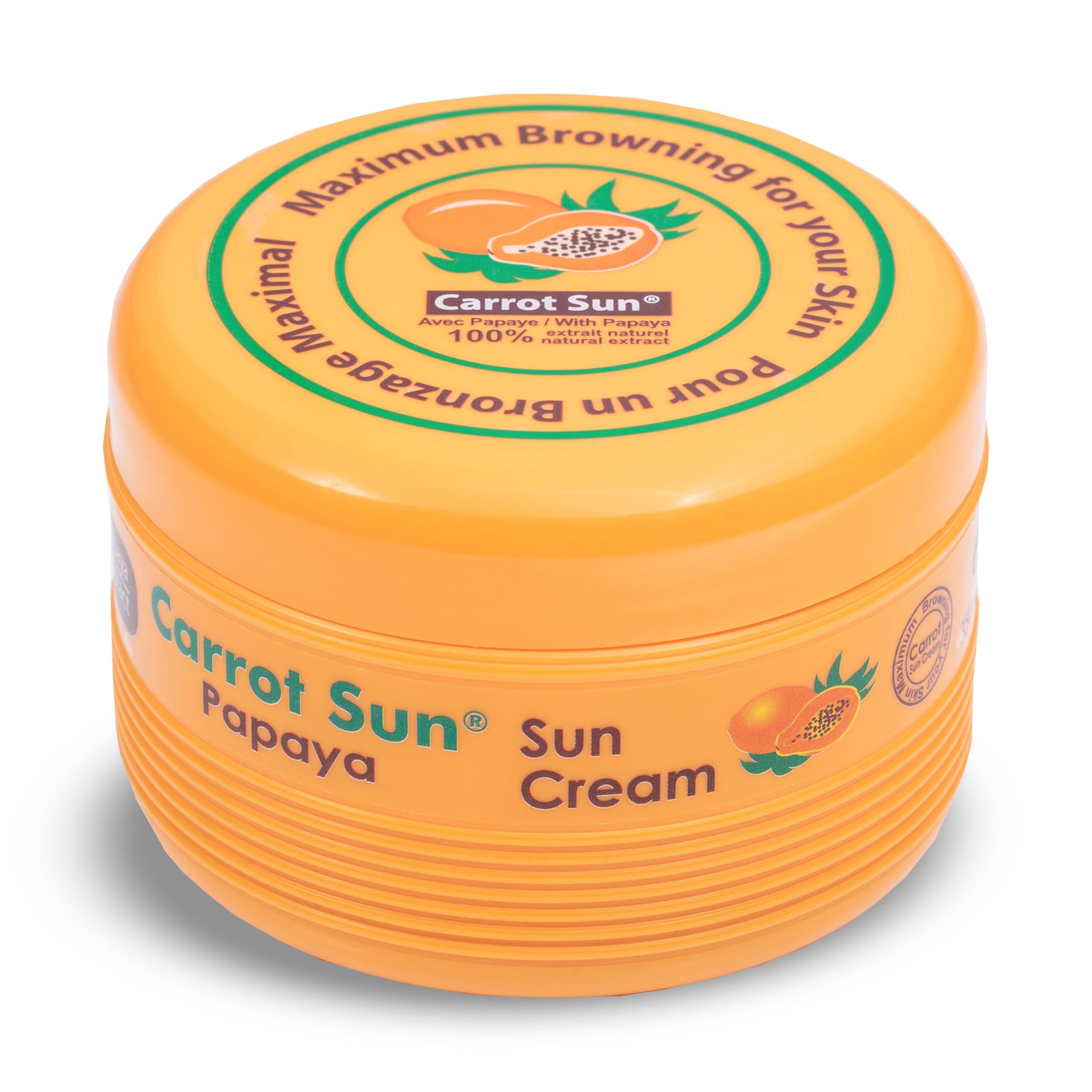 Carrot Sun Carrot Sun Tanning Accelerator 350ml Papaya Tanning Gel Natural Extract Sun Cream Dark Tanning Lotion for All Skin Types Tan Lotion with Papaya Oil for Even Beautiful Skin Coloring SPF0