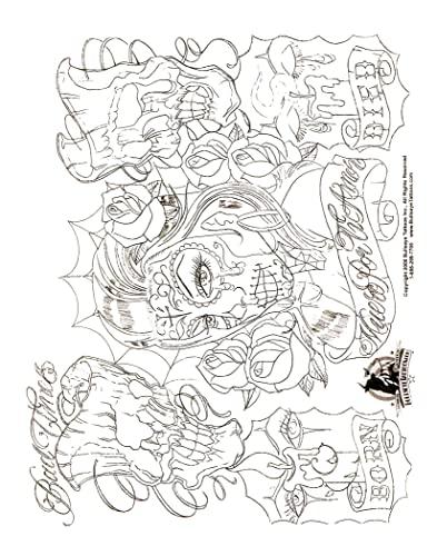 Tattoo Life Boog Gangsta Style Tattoo Flash Set 5 Sheets With Linework, Gangster, 11x14" 3