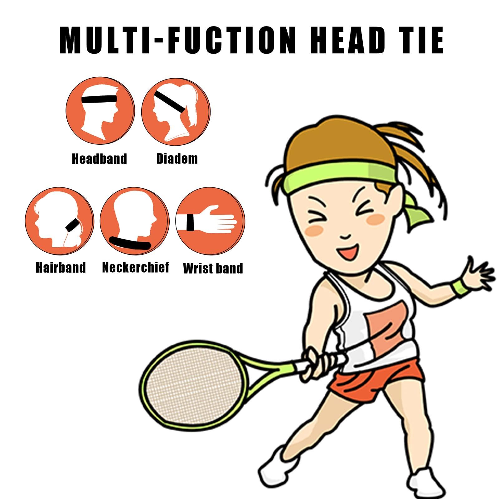 ONEYE ONEYE 6 Pieces Head Tie Headbands for Men Women Sport Tie Back Bandanas Camo Hair Band Athletic Sweatbands for Tennis Running Ninja Karate Basketball