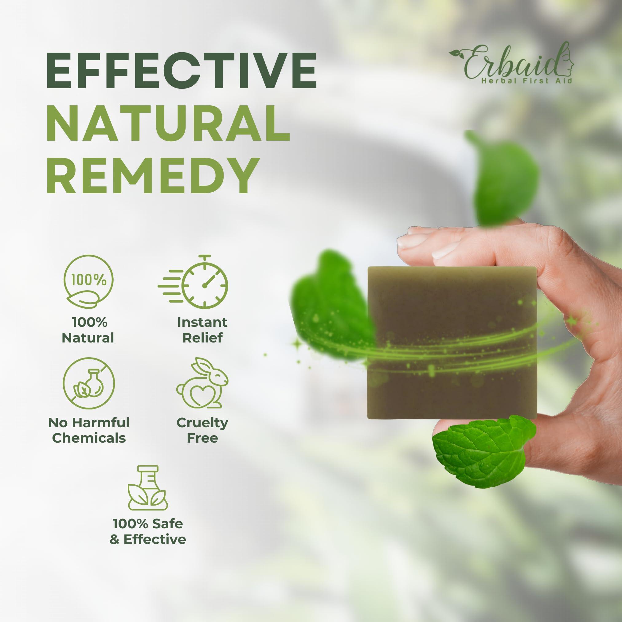 Erbaid Poison Ivy Soap Bar All Natural Poison Ivy Treatment Anti-Itch Skin Cleanser Wash for Poison Ivy, Poison Oak & Sumac Removes Oils, Soothes & Relieves Rashes 5oz Jewelweed Soap Made in USA