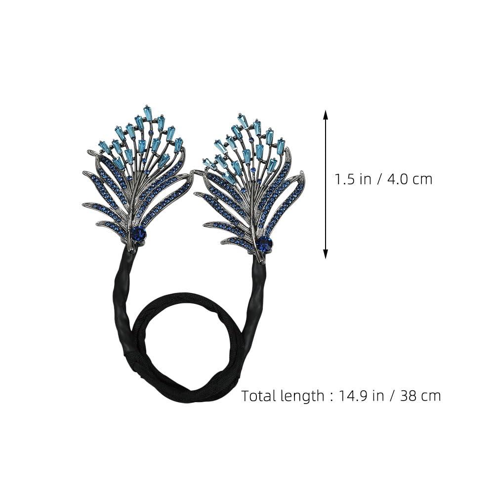 LOGOFUN LOGOFUN 2pcs Mermaid Tail Hair Bun Maker for Women Lazy Hair Curler Bun Clips Metal Flowers Feather Hair Bun for Girls Hair Accessories - Blue