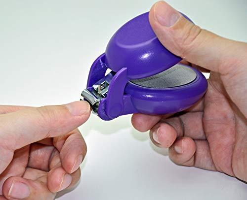 HARAC HARAC Special Needs Nail Clippers for Arthritic Hands, Senior and Kids, Adapted Nail Clipper For Fingernail and Thick Toenail, Made in JAPAN (Purple)