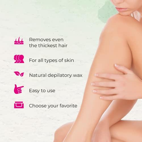 NATURAL-WAX NATURAL DEPILATORY WAX Natural Wax Depilatory Hard Wax - Professional Use 100% Organic Moisturizer - Hair Removal - Ideal for Small Areas and Sensitive Skin (14 oz)
