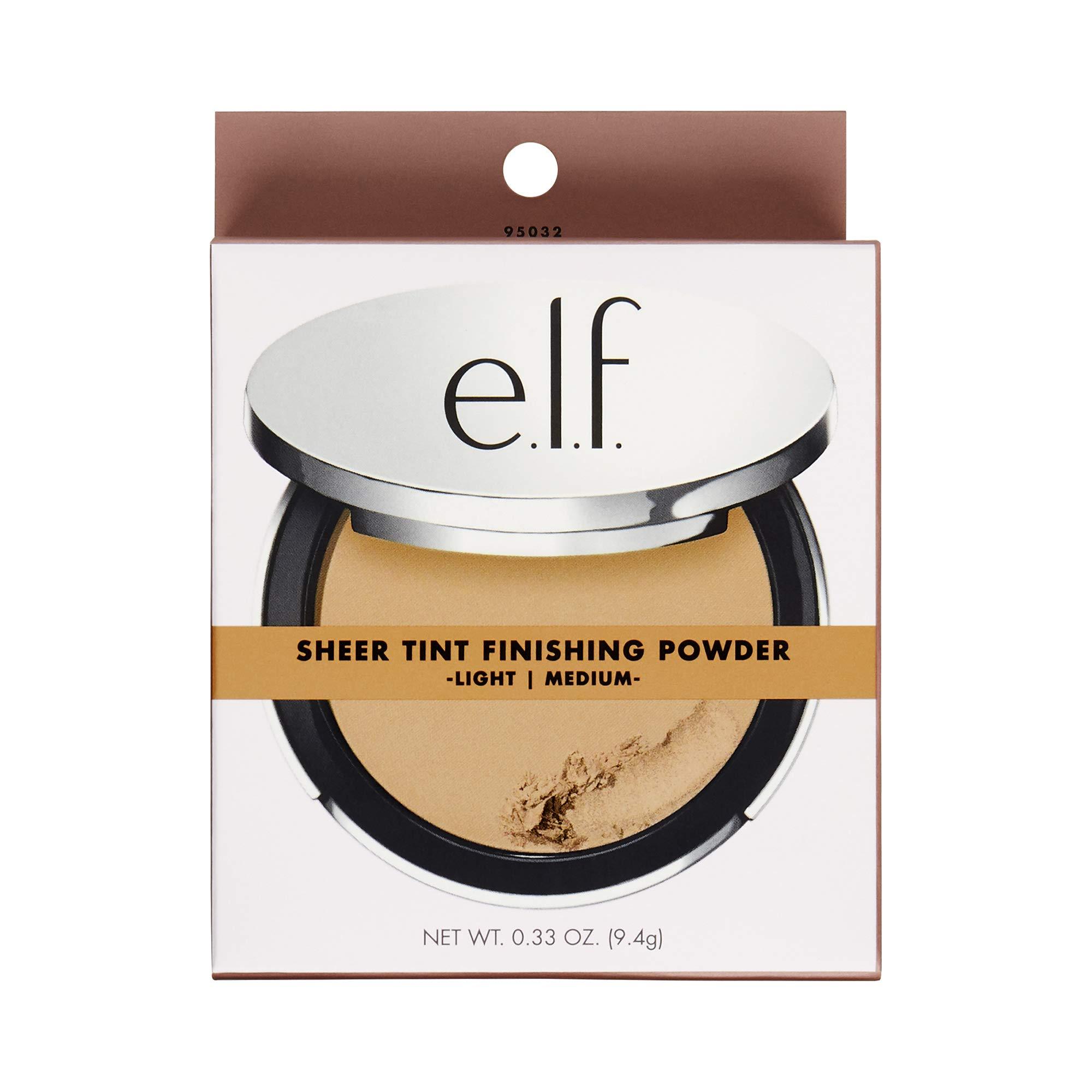 e.l.f. e.l.f. Beautifully Bare Sheer Tint Finishing Powder, Mattifying, Silky, Light Coverage, Long Lasting, Controls Shine, Creates a Flawless Face, All-Day Wear, Light/Medium, 0.33 Oz