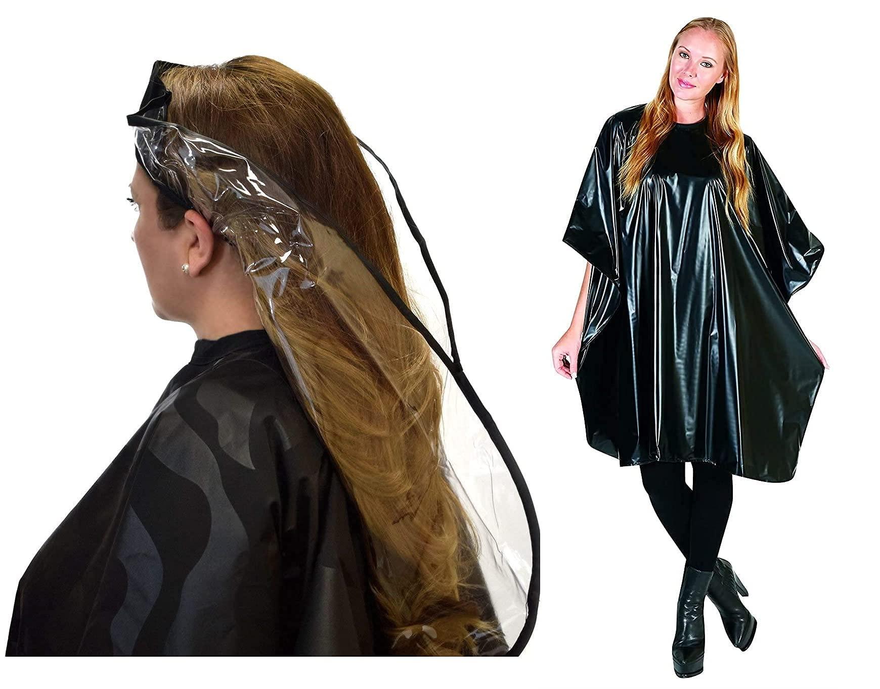 Betty Dain Betty Dain Hair Funnel and Jumbo Shampoo Cape - Use for Upright Position Washing/Shampooing, Waterproof, Stain Resistant Vinyl, Touch-and-Close Fastener, Soft, Nylon Neckband
