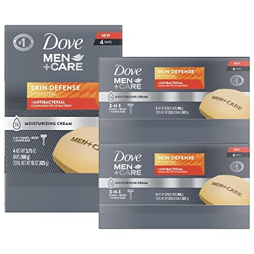 DOVE MEN + CARE DOVE MEN + CARE Soap Bar For Smooth and Hydrated Skin Care Skin Defense Effectively Washes Away Bacteria While Nourishing Your Skin, 3.75 Ounce (Pack of 14)