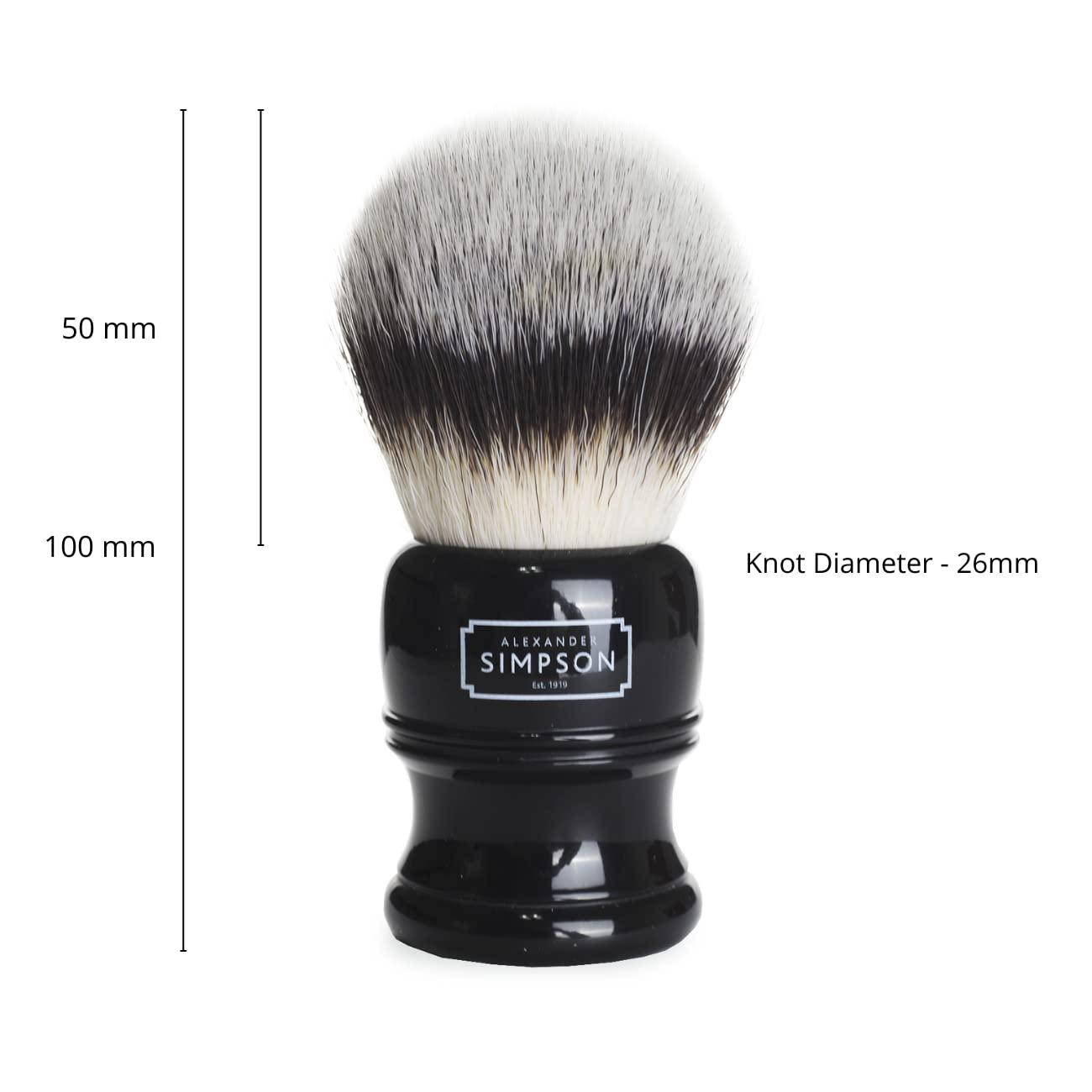 Simpson Shaving Brushes Alexander Simpson Trafalgar Synthetic Shaving Brush - Simpson Shaving Brushes - Faux Ivory Handle (T3 Ebony)