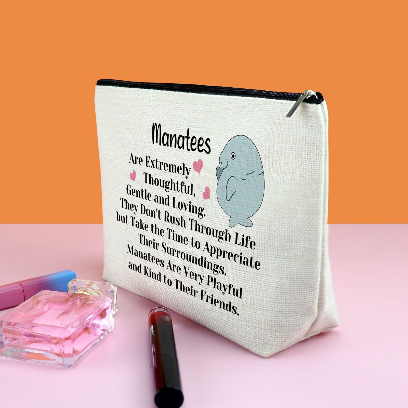 Gfhzdmf Gfhzdmf Manatee Gift for Women Manatee Lovers Sea Animal Lovers Gift Manatee Makeup Bag Funny Manatees Zipper Cosmetic Travel Pouch Friendship Gifts Christmas Gifts for Manatee Lovers Women Zookeeper