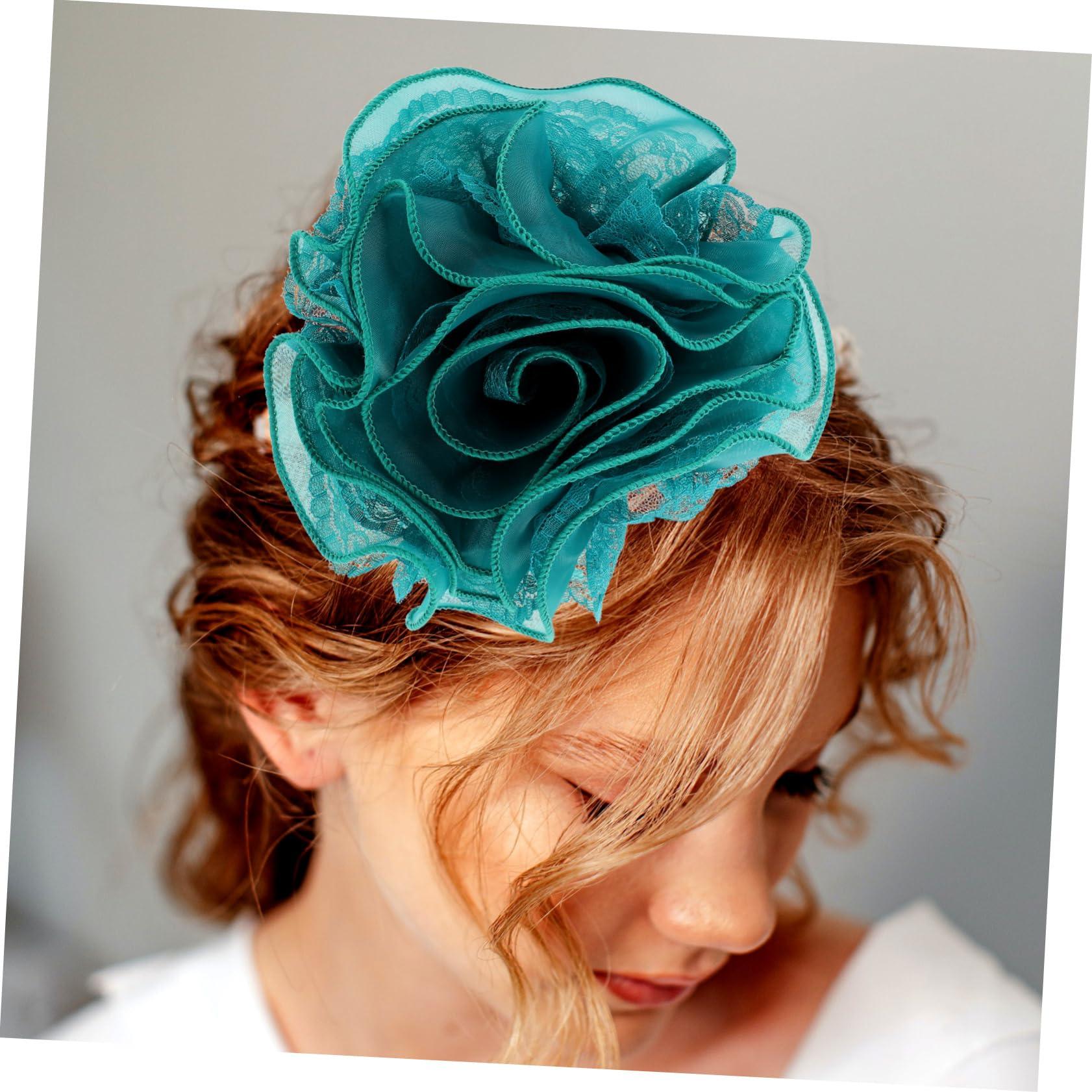 SOESFOUFU SOESFOUFU Lace Metal Green Bridal Headband Headband for Women Wedding Hair Accessories Large Headband for Bridal